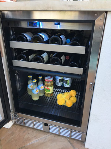 Image of 24" Hestan Outdoor Dual Zone Refrigerator with Wine Storage (UV-Coated Glass Door) - GRWG Series