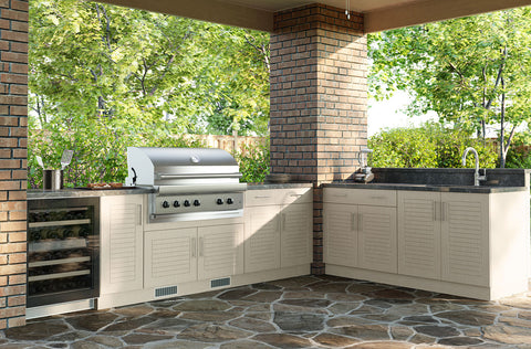 Image of WeatherStrong Key West L-Shaped Kitchen Cabinet