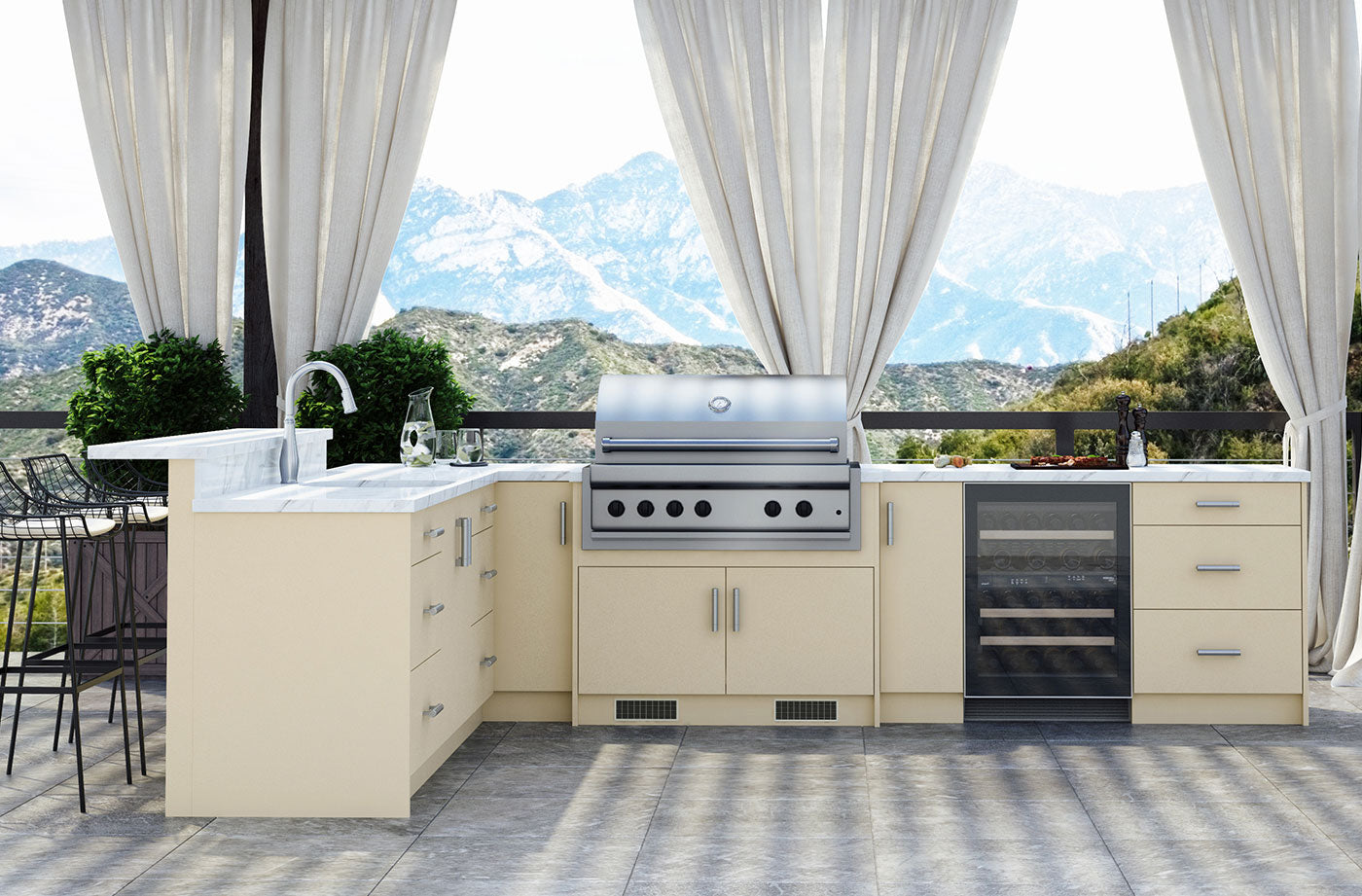 WeatherStrong Miami L-Shaped Kitchen Cabinet