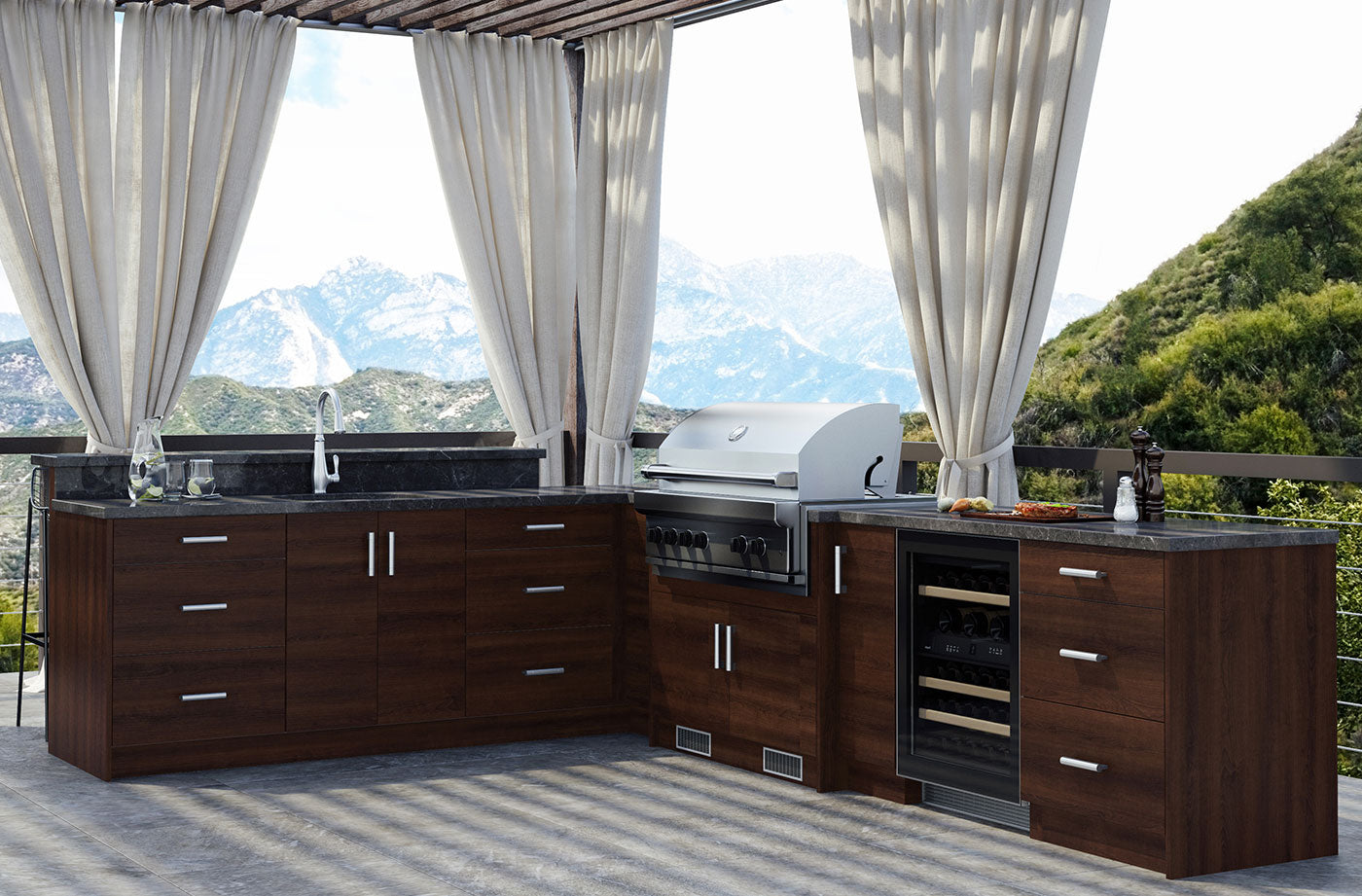 WeatherStrong Miami L-Shaped Kitchen Cabinet