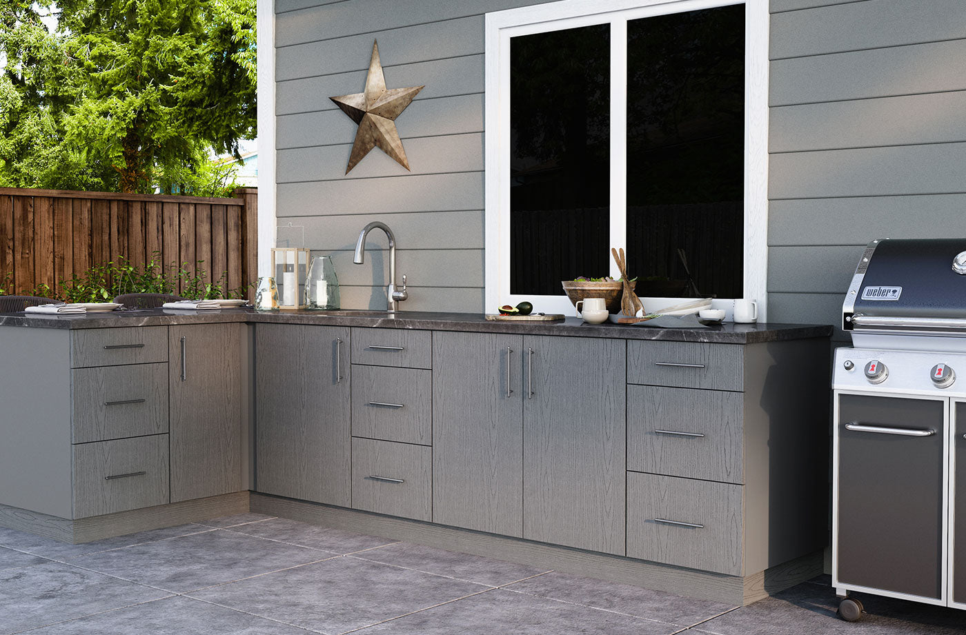 WeatherStrong Miami L-Shaped Kitchen Cabinet