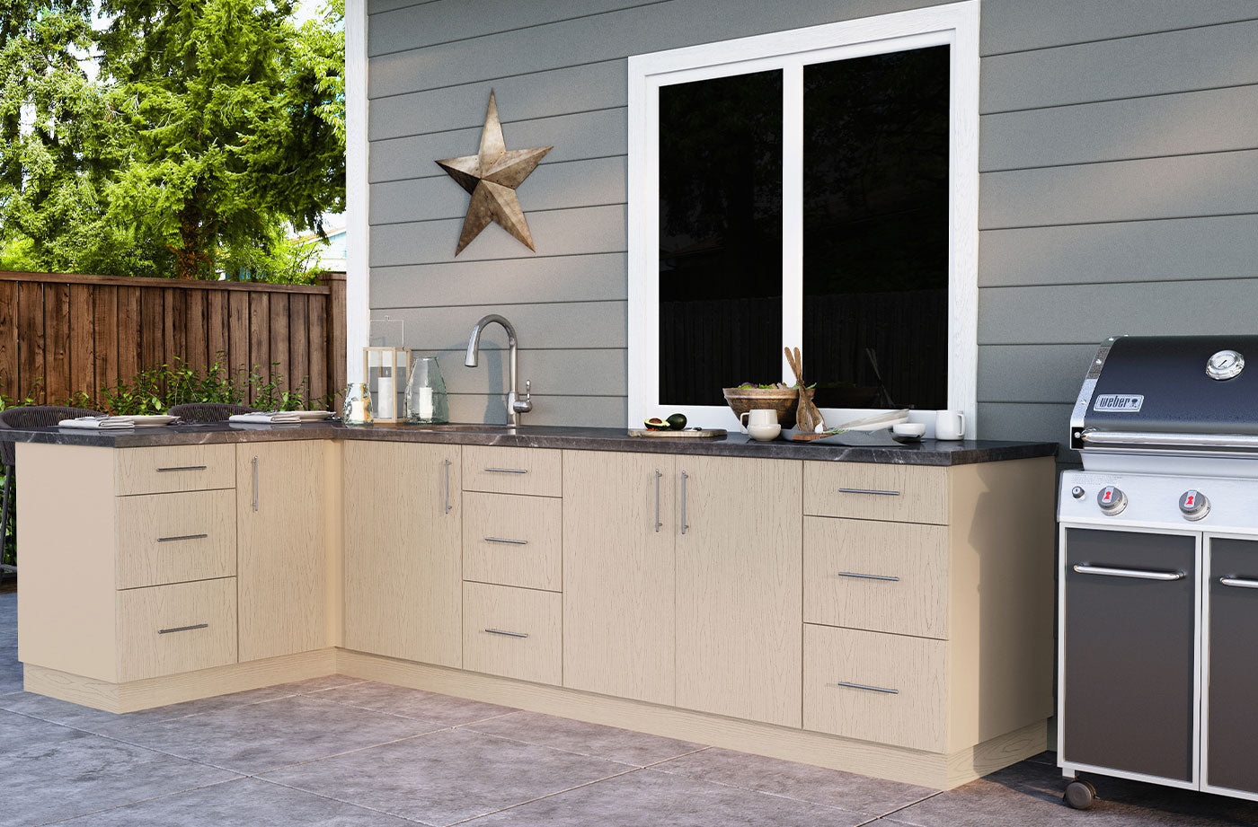 WeatherStrong Miami L-Shaped Kitchen Cabinet
