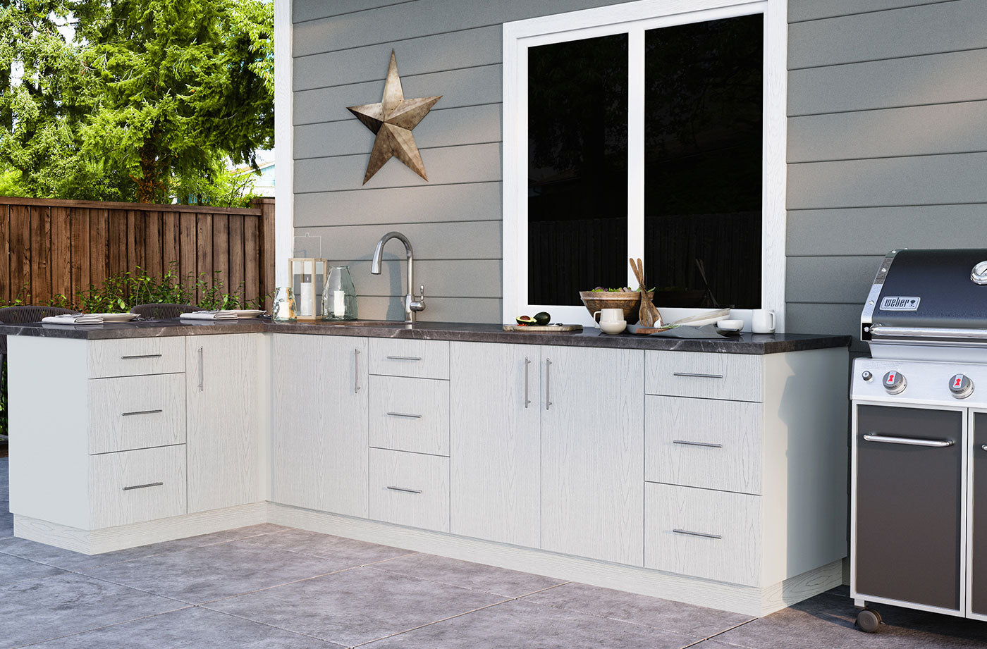 WeatherStrong Miami L-Shaped Kitchen Cabinet