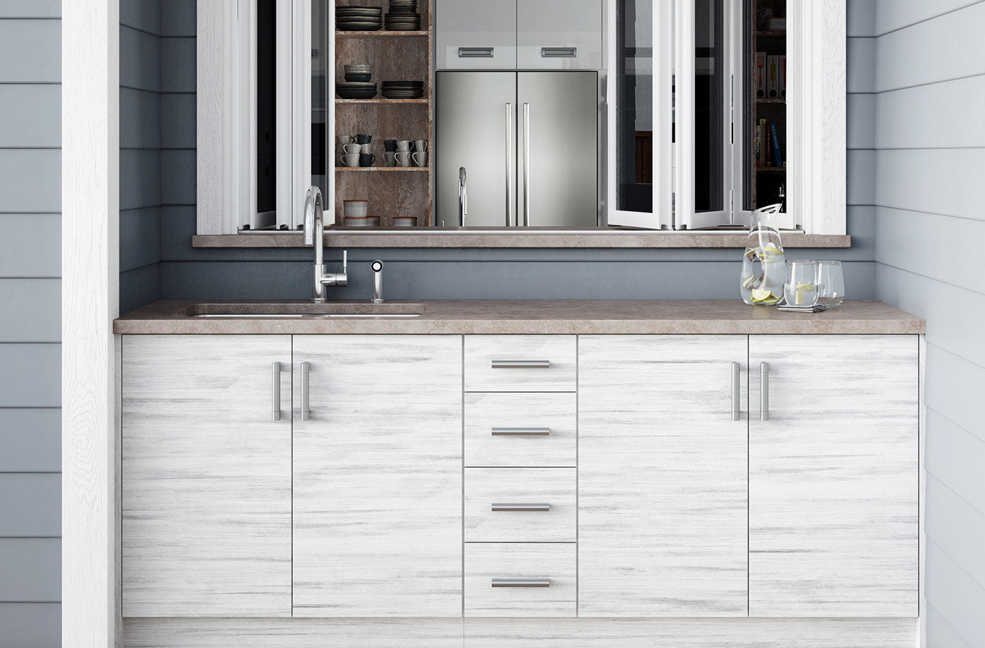WeatherStrong Miami Wall to Wall Kitchen Cabinet