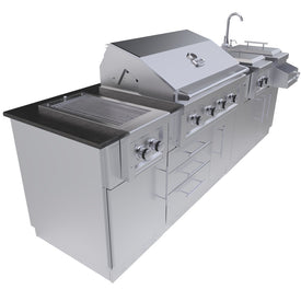 AUSTIN 9’ Grill/Double Burner/Companion Pro & Bar Center Island Package