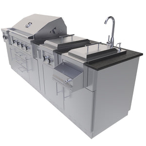 AUSTIN 9’ Grill/Double Burner/Companion Pro & Bar Center Island Package
