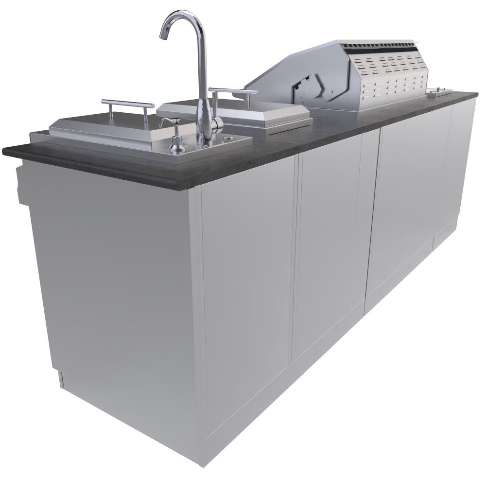 AUSTIN 9’ Grill/Double Burner/Companion Pro & Bar Center Island Package