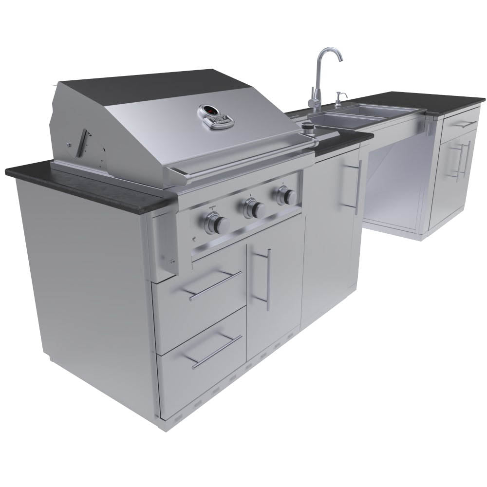 CABANA 10'-8" ADA Compliant Grill/Burner & Double Sink Island Package