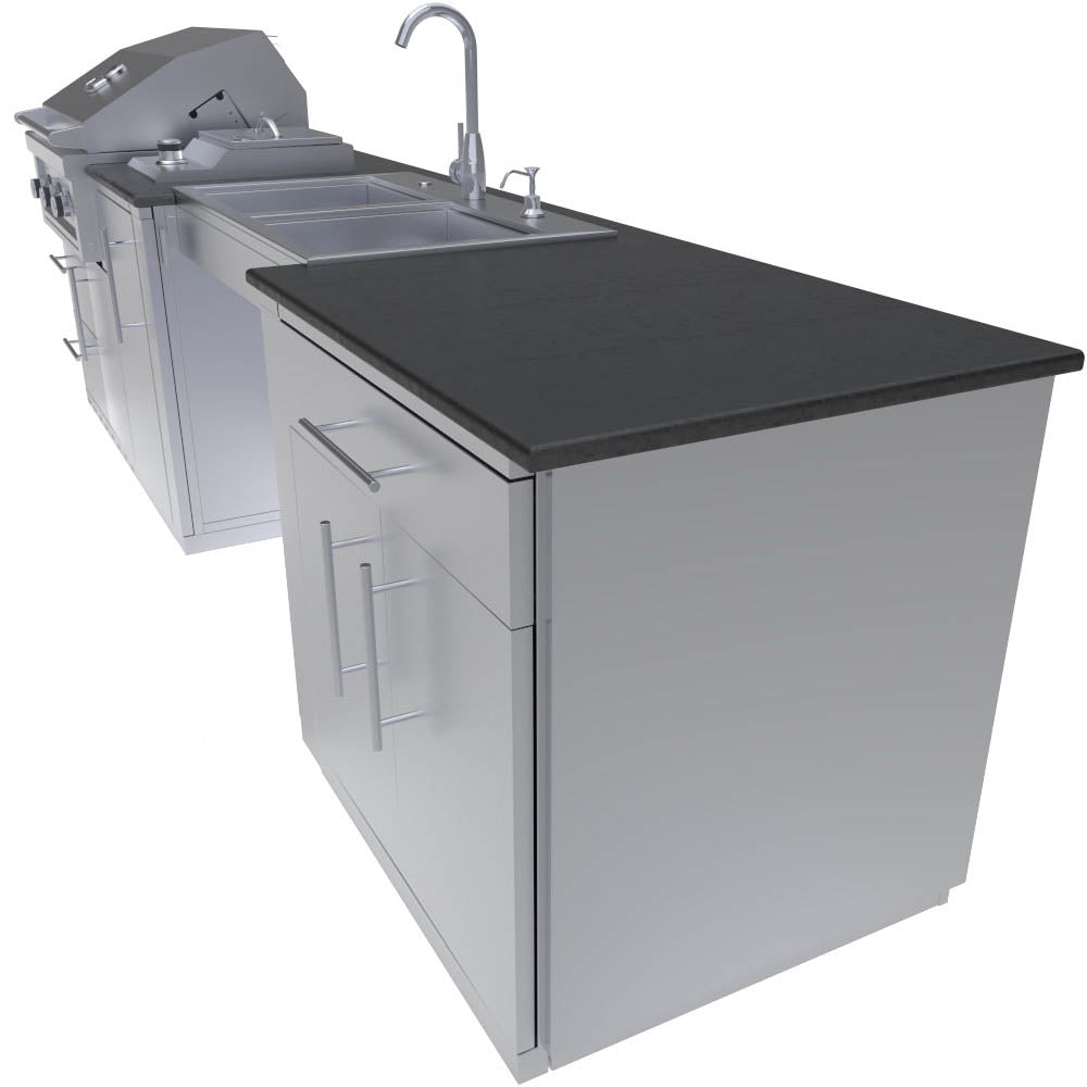 CABANA 10'-8" ADA Compliant Grill/Burner & Double Sink Island Package