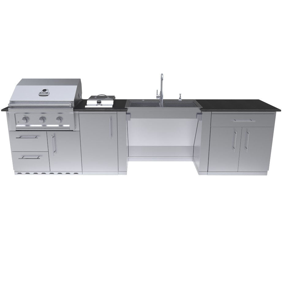CABANA 10'-8" ADA Compliant Grill/Burner & Double Sink Island Package