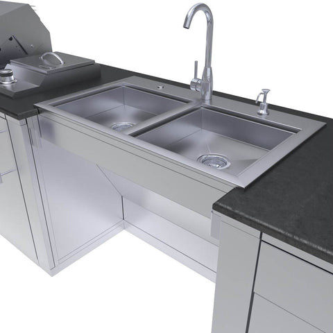 Image of CABANA 10'-8" ADA Compliant Grill/Burner & Double Sink Island Package