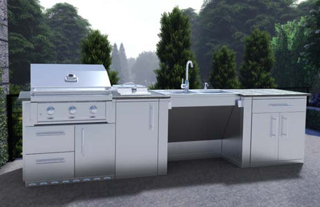 CABANA 10'-8" ADA Compliant Grill/Burner & Double Sink Island Package