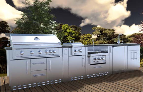 HILL COUNTRY 13’-6" Expansive Island Package with our Largest Gas Grill, Highest performing Power Burner, Dual Burners and Premium Sink Package.