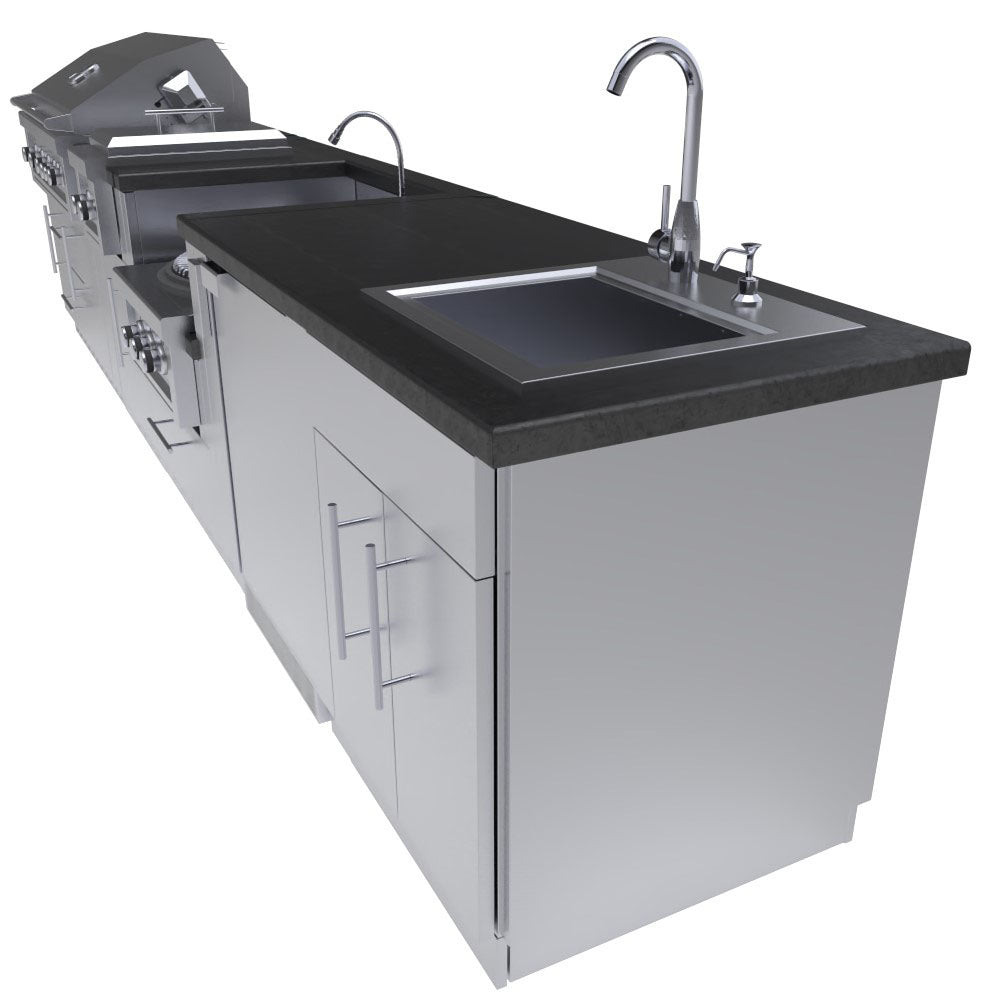 HILL COUNTRY 13’-6" Expansive Island Package with our Largest Gas Grill, Highest performing Power Burner, Dual Burners and Premium Sink Package.