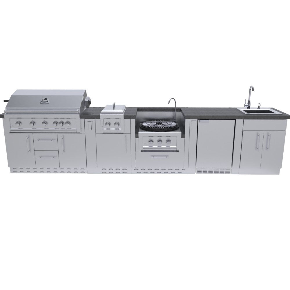 HILL COUNTRY 13’-6" Expansive Island Package with our Largest Gas Grill, Highest performing Power Burner, Dual Burners and Premium Sink Package.