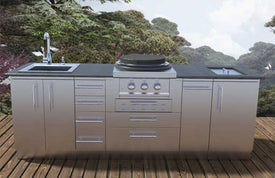 8 Foot Mongolian Style Outdoor Kitchen Cabinet Package