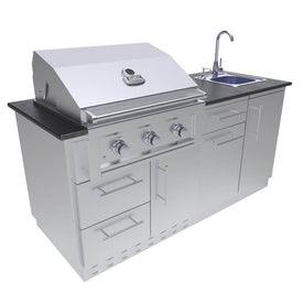 Caprice 6 foot Grill & Bar Sink Outdoor Island Package