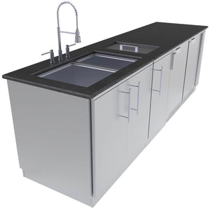 Galley 9 Foot Clean & Prep Cabinet Island Package