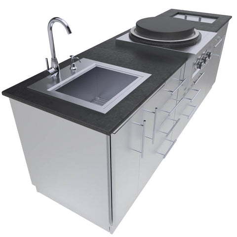 Image of 8 Foot Mongolian Style Outdoor Kitchen Cabinet Package