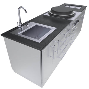 8 Foot Mongolian Style Outdoor Kitchen Cabinet Package