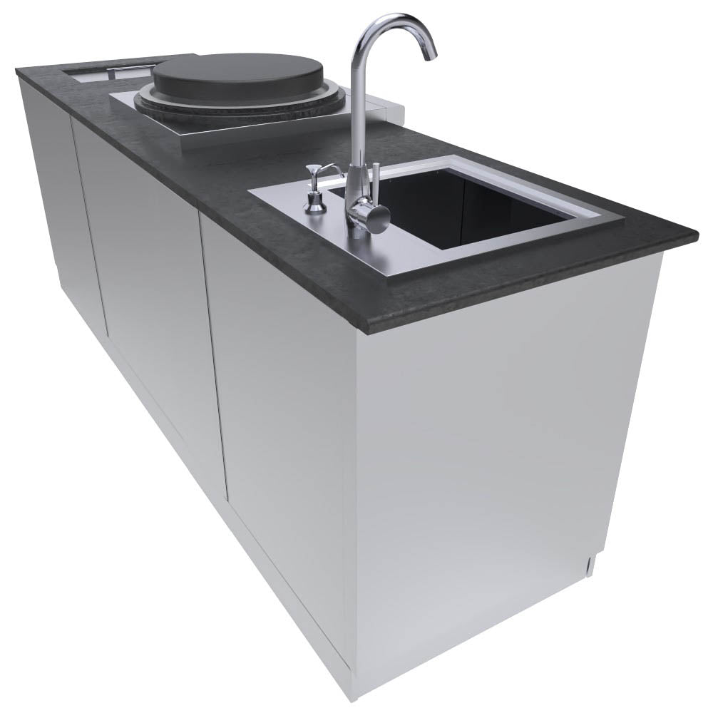 8 Foot Mongolian Style Outdoor Kitchen Cabinet Package