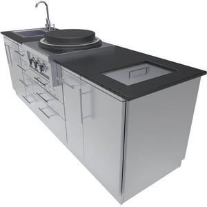 8 Foot Mongolian Style Outdoor Kitchen Cabinet Package