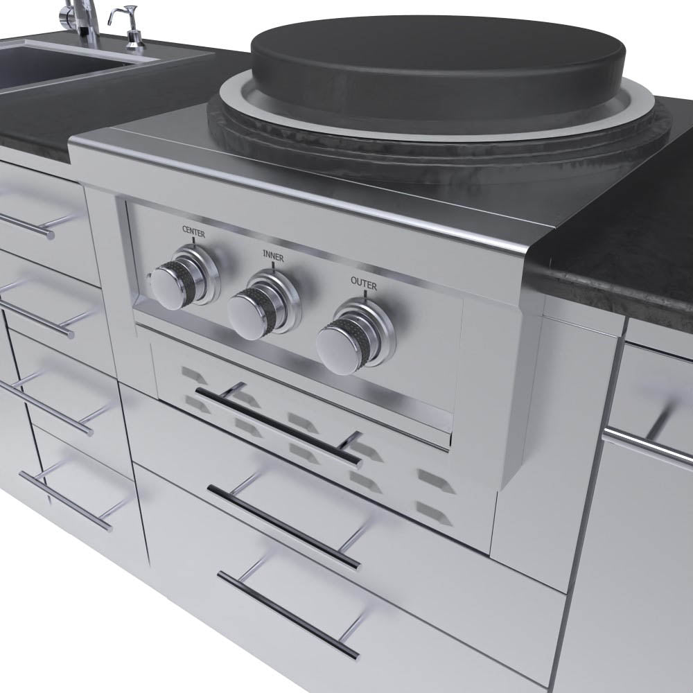 8 Foot Mongolian Style Outdoor Kitchen Cabinet Package