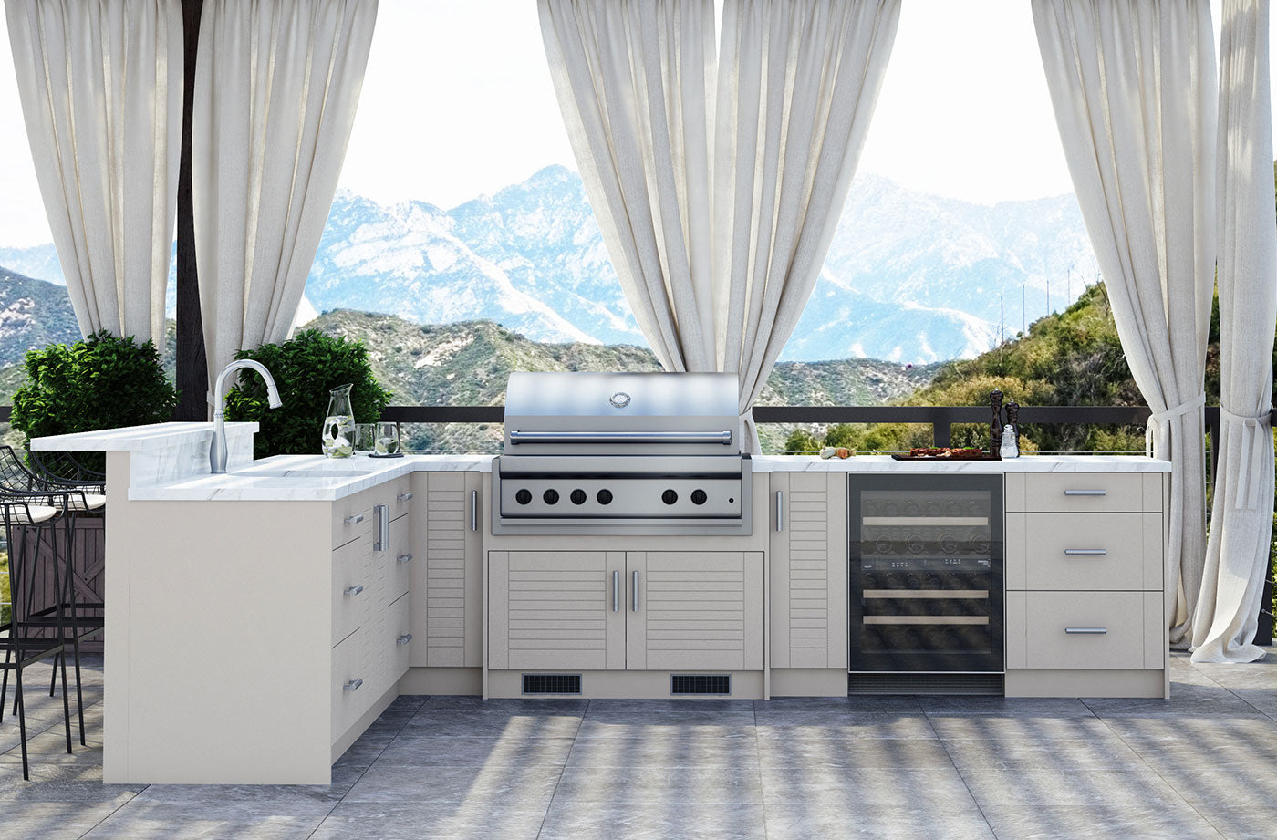 WeatherStrong Tampa L-Shaped Kitchen Cabinet