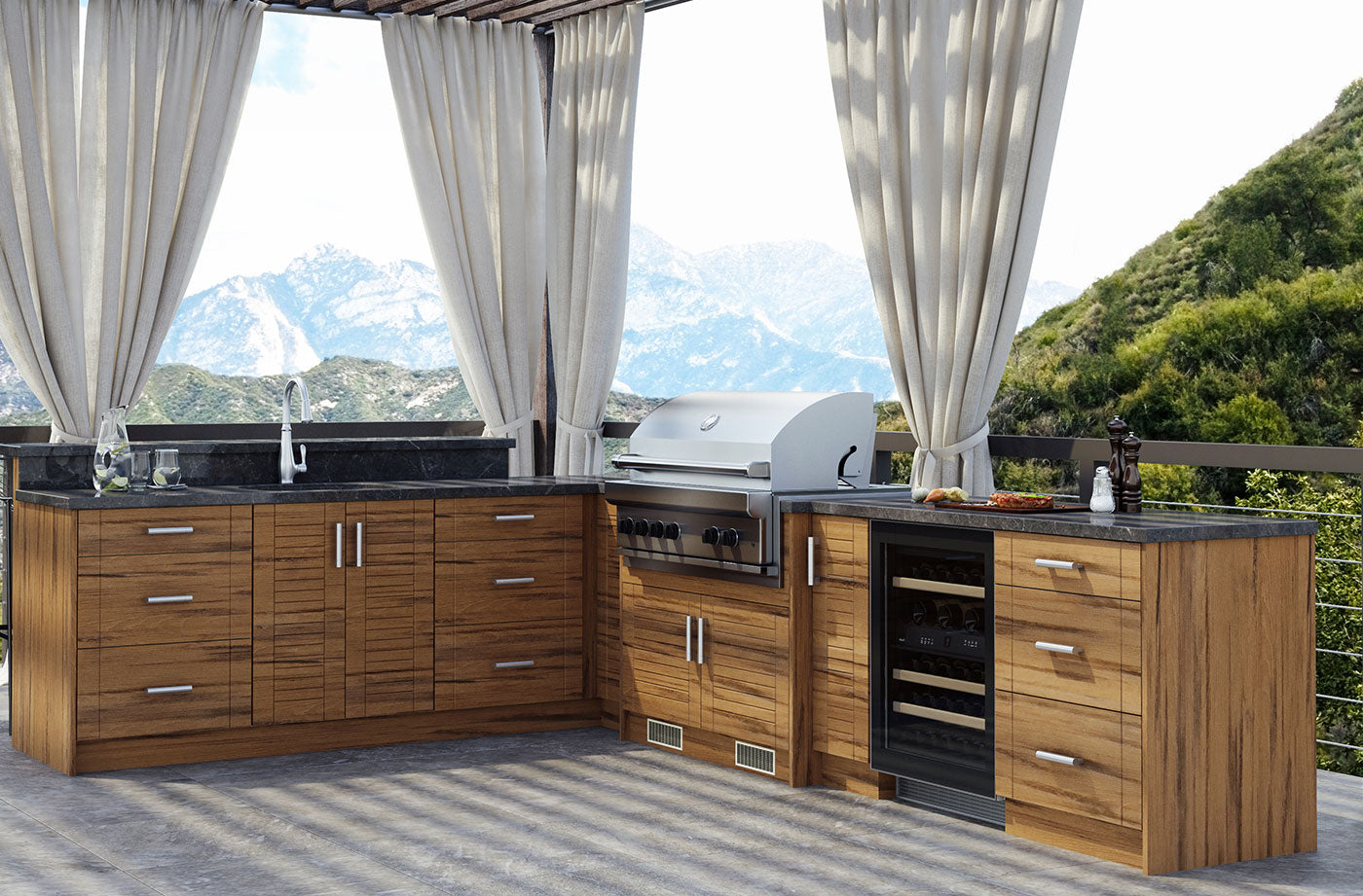 WeatherStrong Tampa L-Shaped Kitchen Cabinet