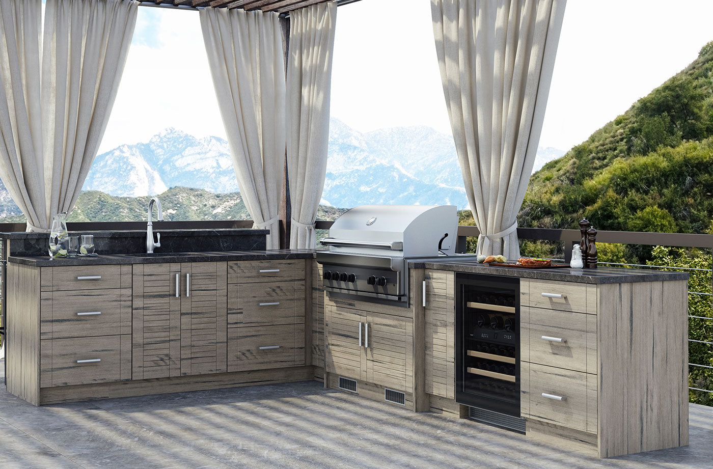 WeatherStrong Tampa L-Shaped Kitchen Cabinet