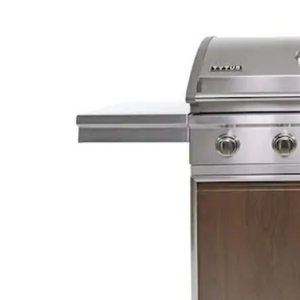Tytus Walnut Wood Metal 4-Burner Gas Grill