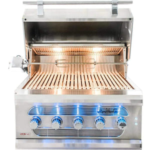 American Muscle Grill by Summerset 36" 5-Burner Freestanding Dual Fuel Wood / Charcoal / Gas Grill AMG36-NG + CART-AMG36