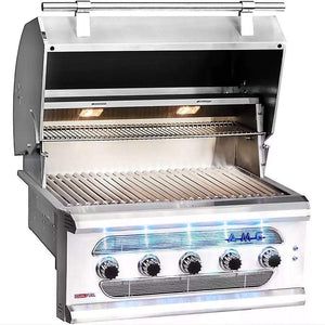 American Muscle Grill by Summerset 36" 5-Burner Freestanding Dual Fuel Wood / Charcoal / Gas Grill AMG36-NG + CART-AMG36
