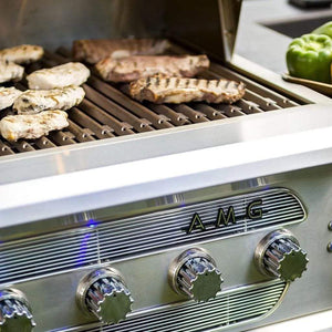American Muscle Grill by Summerset 36" 5-Burner Freestanding Dual Fuel Wood / Charcoal / Gas Grill AMG36-NG + CART-AMG36