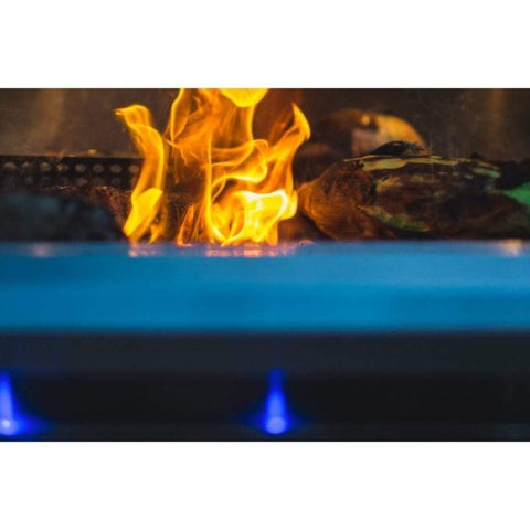 Image of American Muscle Grill by Summerset 36" 5-Burner Freestanding Dual Fuel Wood / Charcoal / Gas Grill AMG36-NG + CART-AMG36