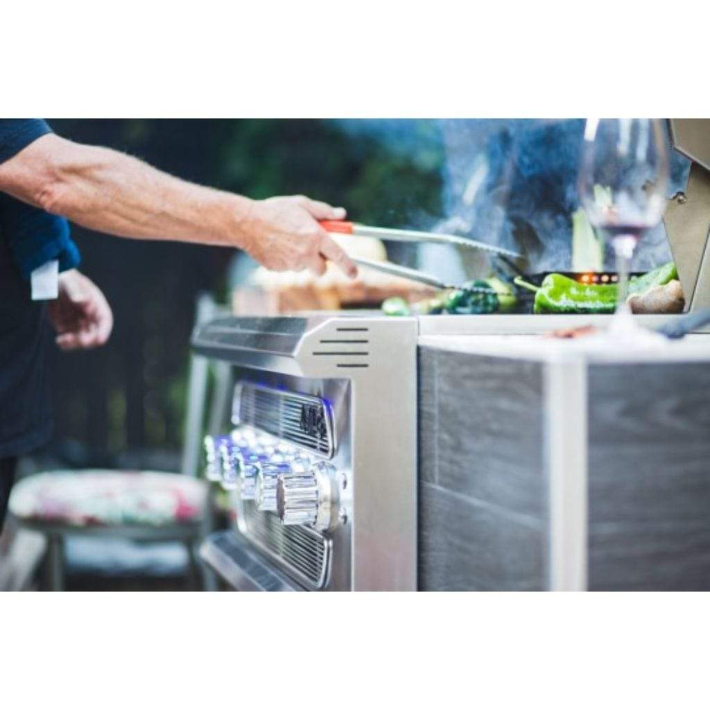 American Muscle Grill by Summerset 36" 5-Burner Freestanding Dual Fuel Wood / Charcoal / Gas Grill AMG36-NG + CART-AMG36