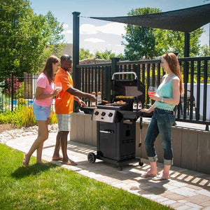 Broil King Monarch 320 3-Burner Grill on 2-Wheel Cart, 22-Inches