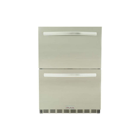 Image of Blaze 23.5" Outdoor Rated Stainless Steel Double Drawer 5.1 Cu. Ft. Refrigerator
