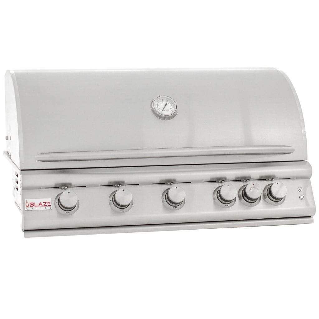 Blaze 40" 5-Burner LTE Built-In Gas Grill with Lights - In Stock