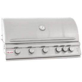 Blaze 40" 5-Burner LTE Built-In Gas Grill with Lights - In Stock