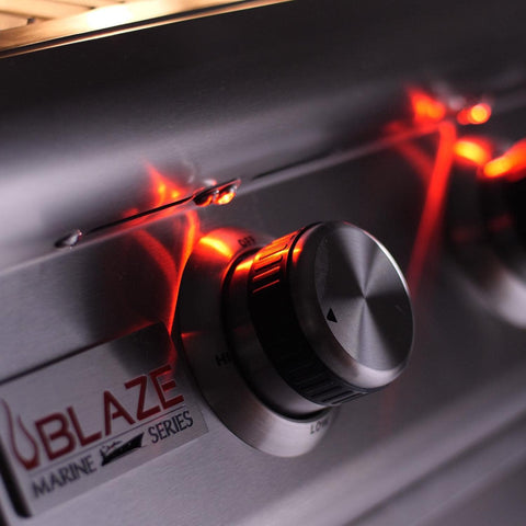 Image of Blaze Marine Grade 316L 4-Burner Premium LTE with Rear Infrared Burner & Grill Lights - BLZ-4LTE2MG-NG