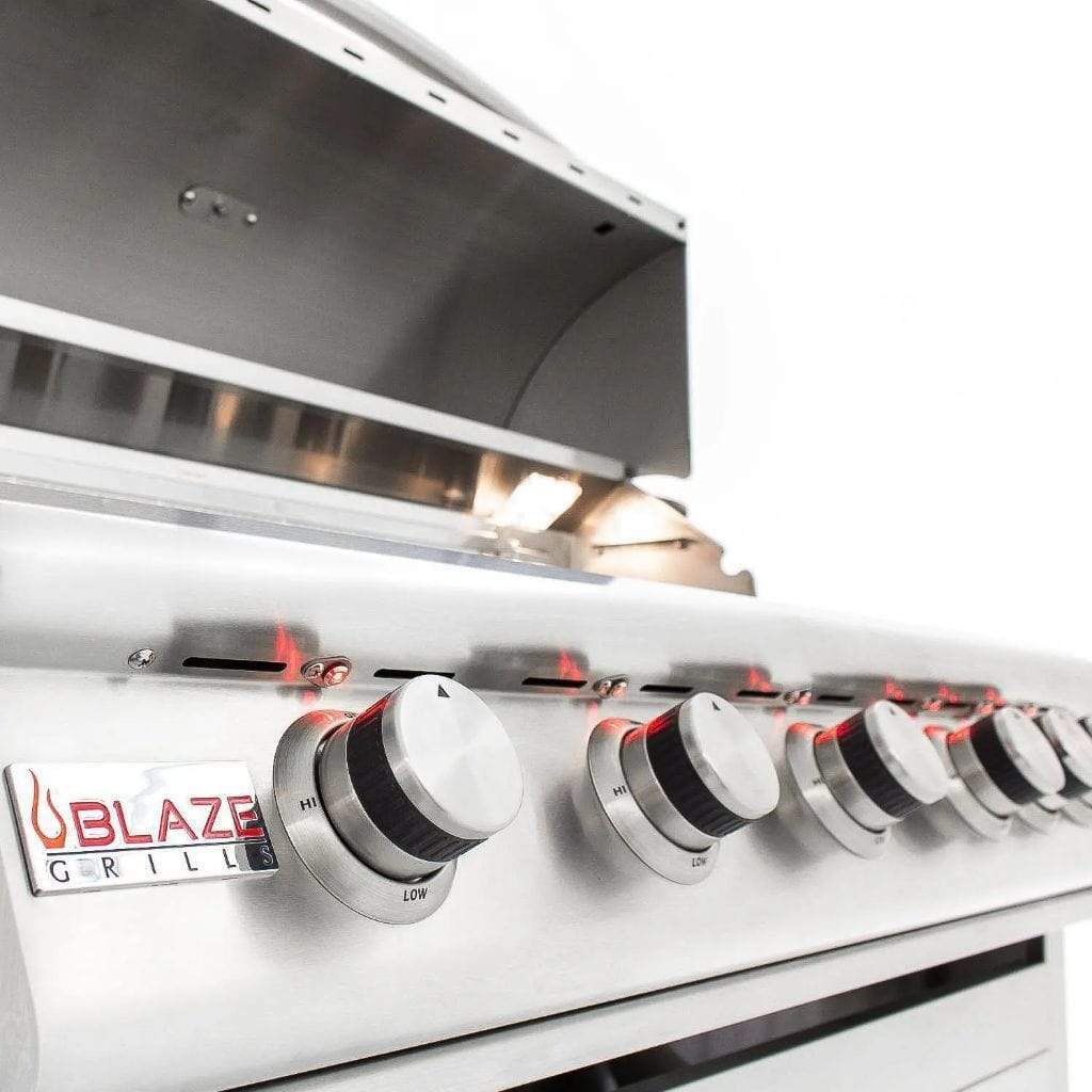 Blaze 40" 5-Burner LTE Built-In Gas Grill with Lights - In Stock
