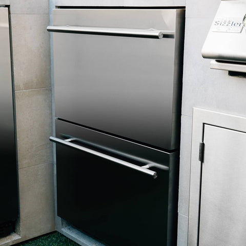 Image of Summerset Deluxe Outdoor Refrigerator Drawers, 5.3 Cubic Feet  SSRFR-24DR2