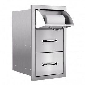 Combo, 17" Stainless Steel - Vertical 2-Drawer & Paper Towel Holder SSTDC-17