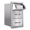 Combo, 17" Stainless Steel - Vertical 2-Drawer & Paper Towel Holder SSTDC-17