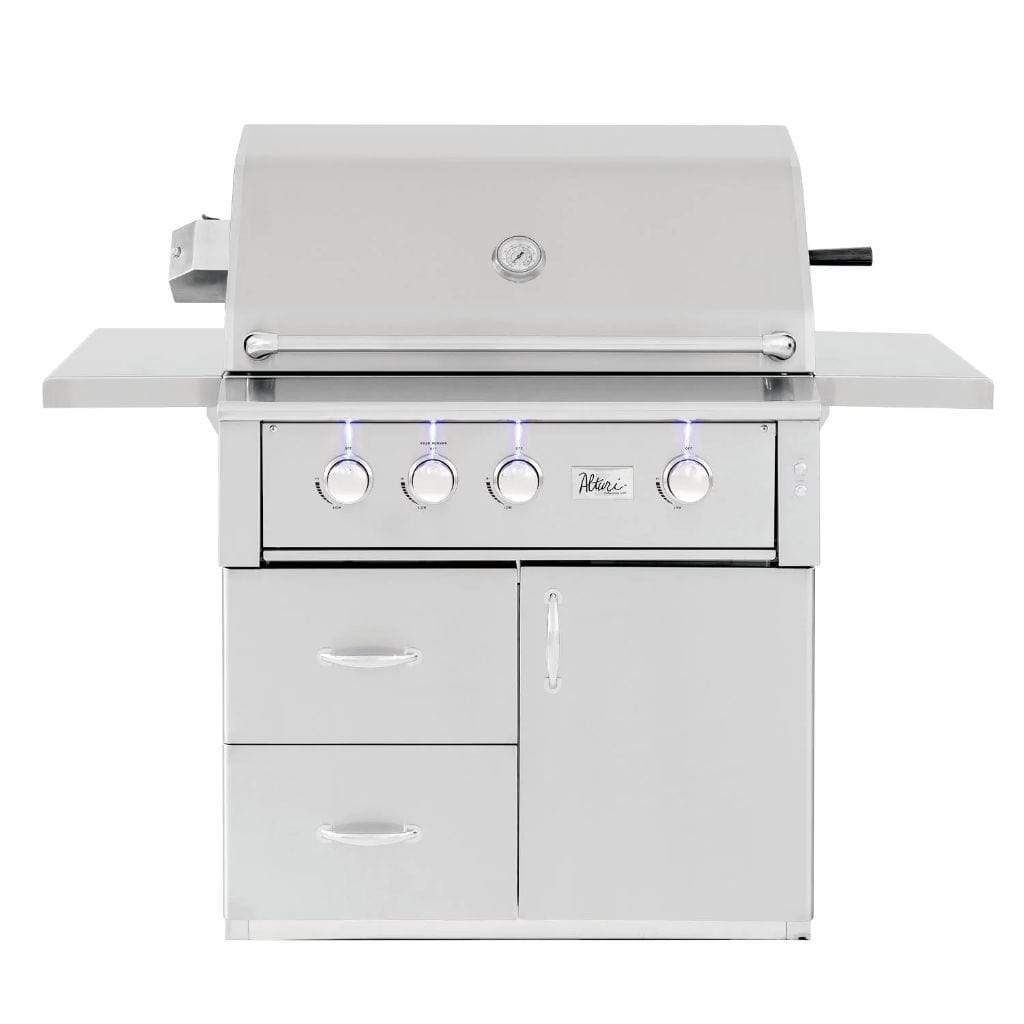 Summerset Alturi 42" 3-Burner Freestanding Gas Grill With Stainless Steel Burners & Rotisserie ALT42T-NG + CART-ALT42